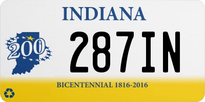 IN license plate 287IN