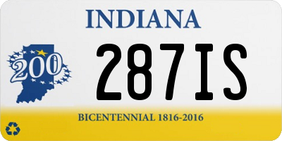 IN license plate 287IS