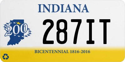 IN license plate 287IT