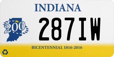 IN license plate 287IW