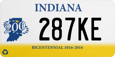 IN license plate 287KE