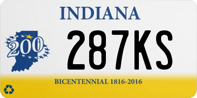 IN license plate 287KS