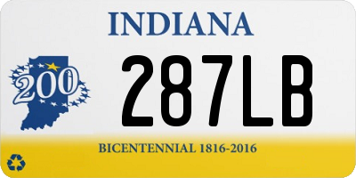 IN license plate 287LB