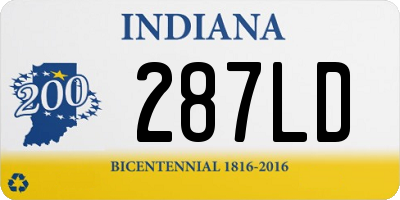 IN license plate 287LD