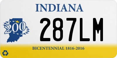 IN license plate 287LM