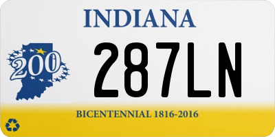 IN license plate 287LN