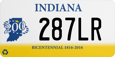 IN license plate 287LR