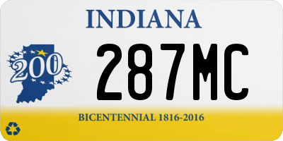 IN license plate 287MC