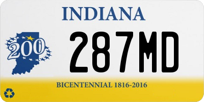 IN license plate 287MD