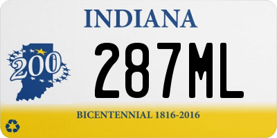 IN license plate 287ML