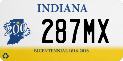 IN license plate 287MX