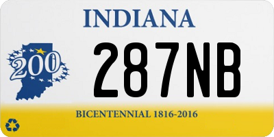 IN license plate 287NB