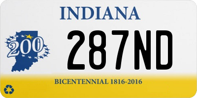 IN license plate 287ND