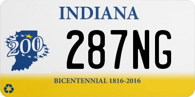 IN license plate 287NG