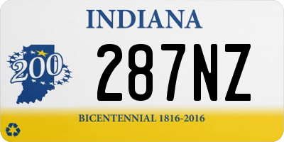 IN license plate 287NZ