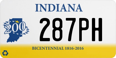 IN license plate 287PH