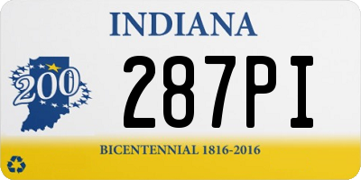 IN license plate 287PI