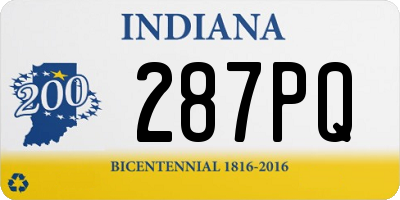 IN license plate 287PQ