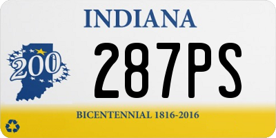 IN license plate 287PS