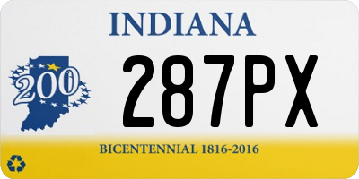 IN license plate 287PX
