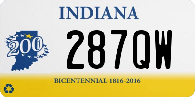 IN license plate 287QW