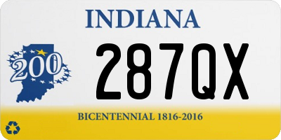 IN license plate 287QX