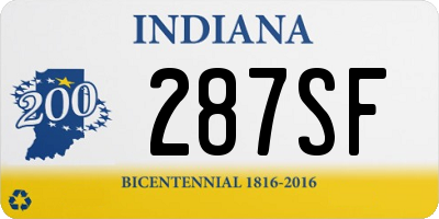 IN license plate 287SF