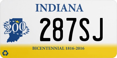 IN license plate 287SJ