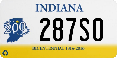 IN license plate 287SO