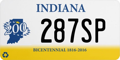 IN license plate 287SP