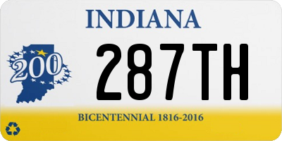 IN license plate 287TH