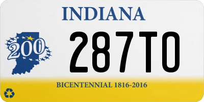 IN license plate 287TO