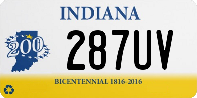 IN license plate 287UV