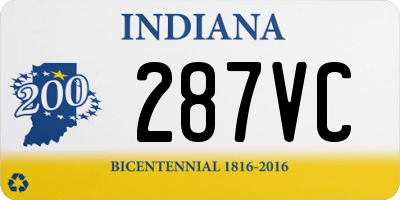 IN license plate 287VC