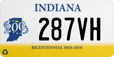 IN license plate 287VH