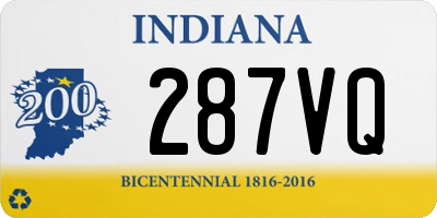 IN license plate 287VQ