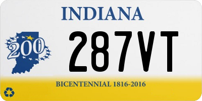 IN license plate 287VT