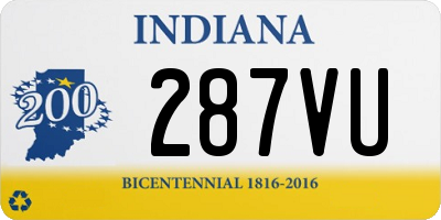 IN license plate 287VU