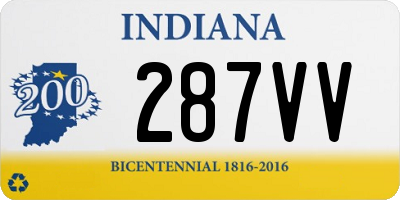 IN license plate 287VV