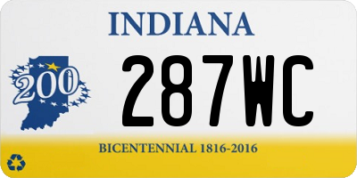 IN license plate 287WC