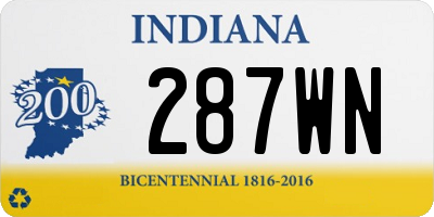 IN license plate 287WN