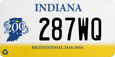 IN license plate 287WQ