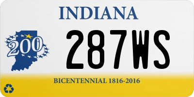 IN license plate 287WS