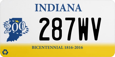 IN license plate 287WV