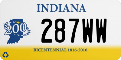 IN license plate 287WW