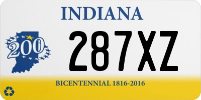 IN license plate 287XZ