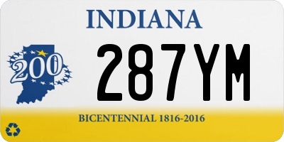 IN license plate 287YM