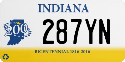 IN license plate 287YN