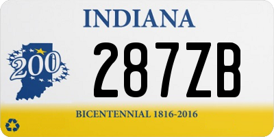 IN license plate 287ZB