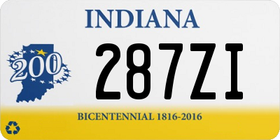 IN license plate 287ZI